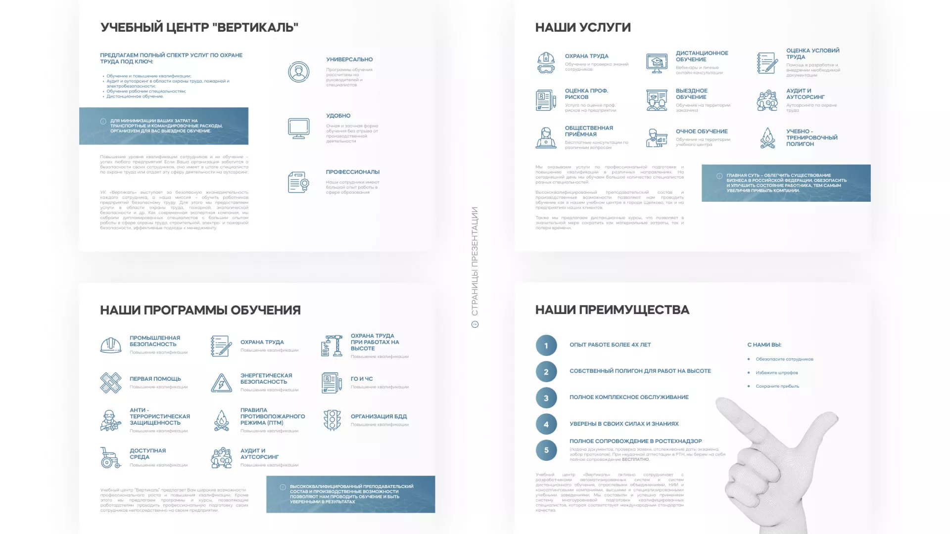 Разработка презентации для учебного центра «Вертикаль» в Острове