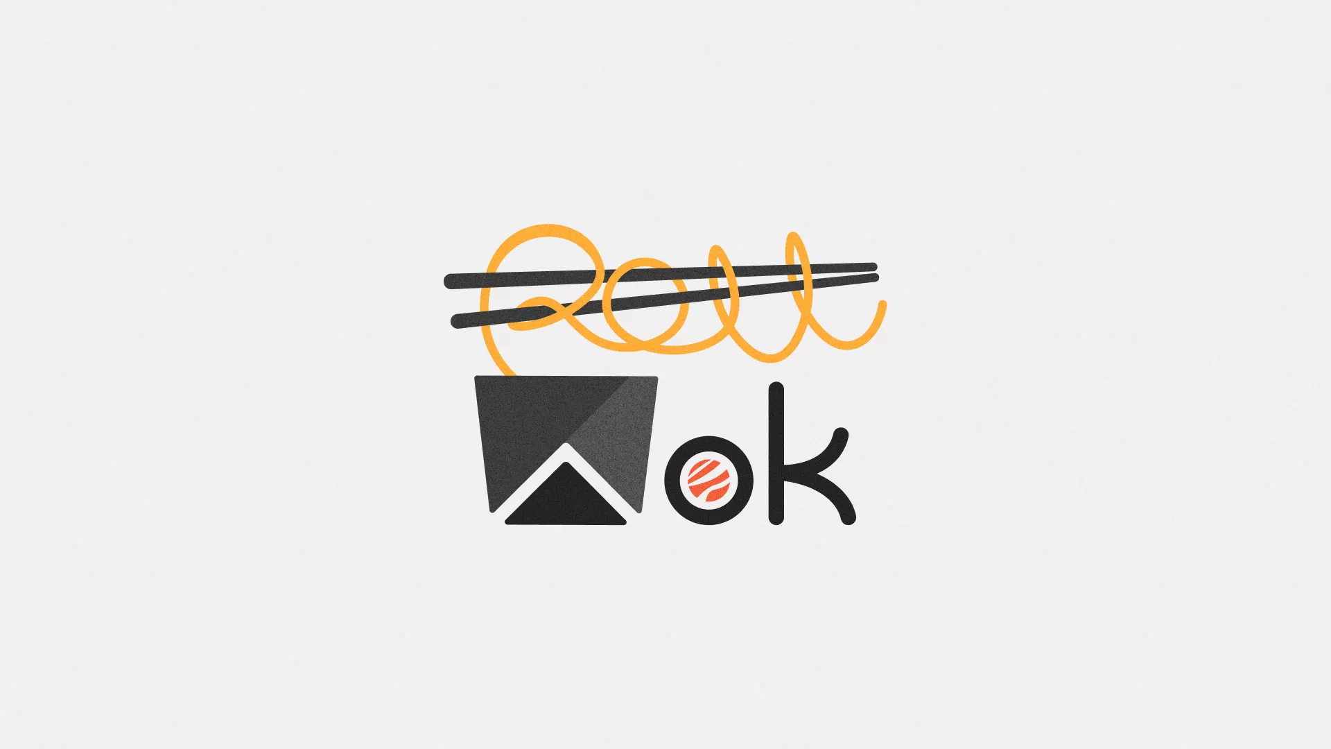 Разработка логотипа суши-бара «Roll Wok Club» в Острове