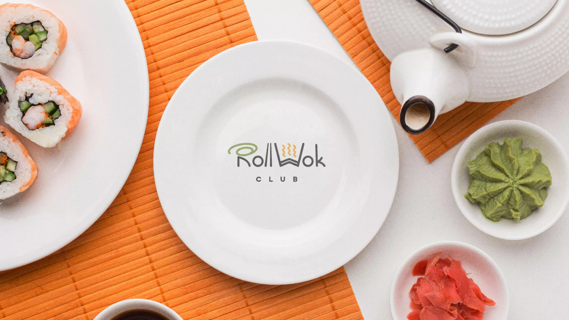 Разработка логотипа и фирменного стиля суши-бара «Roll Wok Club» в Острове