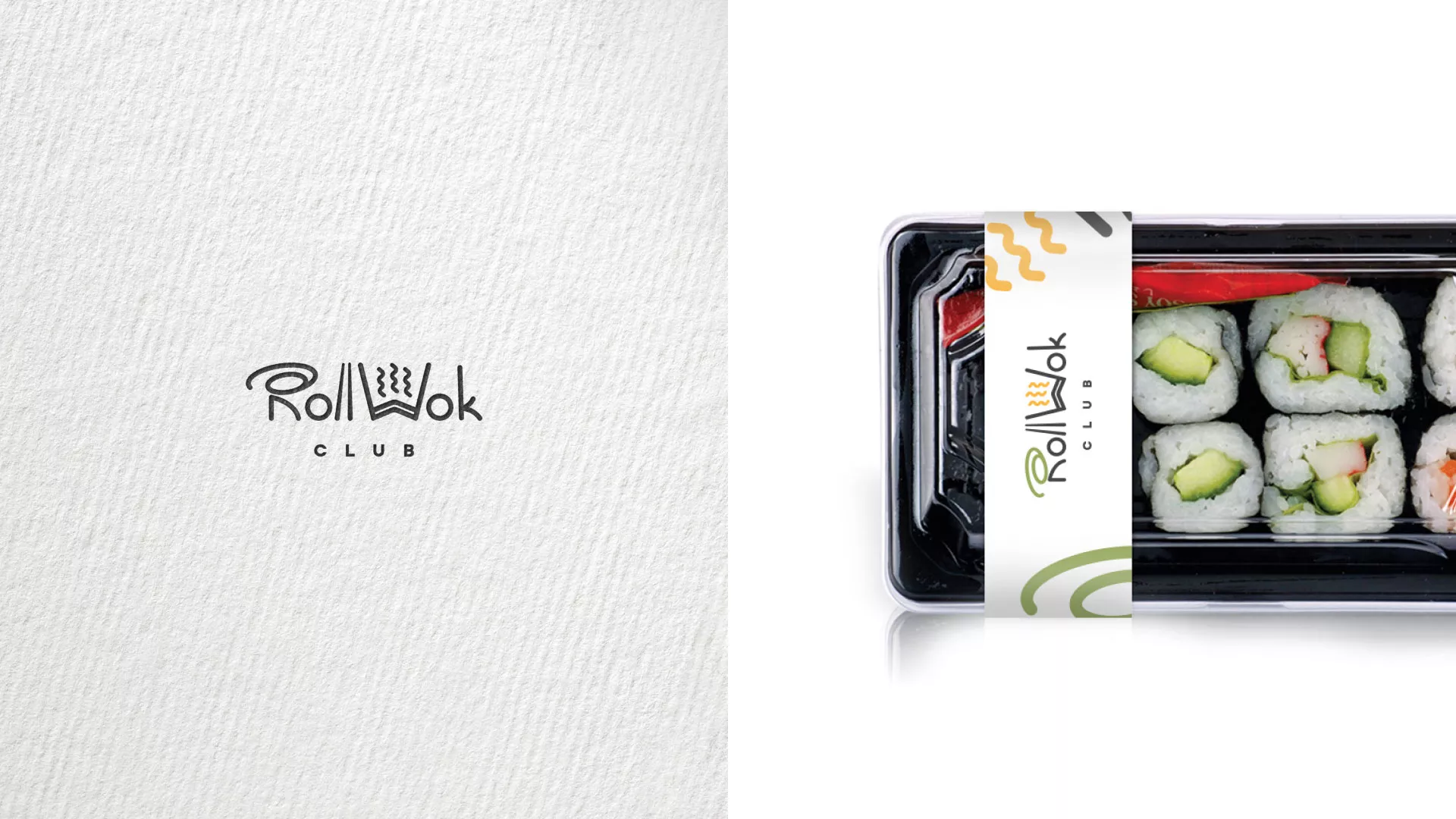 Разработка наклеек для суши-бара «Roll Wok Club» в Острове