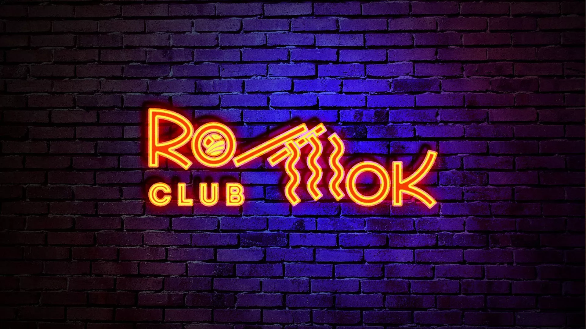 Разработка интерьерной вывески суши-бара «Roll Wok Club» в Острове